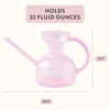 image:imageModern Sprout Plant Watering Can  Handcrafted from Borosilicate Glass  Long Spout Vessel for Indoor Plants  32 Oz Capacity  Multipurpose Watering Can and Flower Vase for Houseplants TealBlush