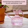 image:imageModern Sprout Plant Watering Can  Handcrafted from Borosilicate Glass  Long Spout Vessel for Indoor Plants  32 Oz Capacity  Multipurpose Watering Can and Flower Vase for Houseplants TealBlush