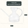 image:imageModern Sprout Plant Watering Can  Handcrafted from Borosilicate Glass  Long Spout Vessel for Indoor Plants  32 Oz Capacity  Multipurpose Watering Can and Flower Vase for Houseplants TealClear