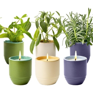 image:imageModern Sprout  2in1 Soy Candle amp Planter  in The Weeds Eucalyptus Pink Pepper Patchouli Citrus 6 Oz Scented Candle wMint Seeds  Ceramic Vessel Dual Purpose Jar  3840 Hour Burn3pack Lavender  Mint  Sage