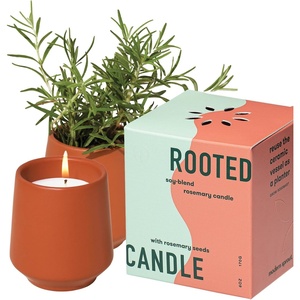 image:imageModern Sprout  2in1 Soy Candle amp Planter  in The Weeds Eucalyptus Pink Pepper Patchouli Citrus 6 Oz Scented Candle wMint Seeds  Ceramic Vessel Dual Purpose Jar  3840 Hour Burn1Pack Rosemary  Cucumber