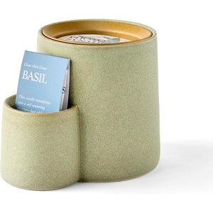 image:imageModern Sprout Ember Earth Candle Planter  2 in 1 Scented Soy Candle wBottom Feeding System amp Organic NonGMO Mint Seeds  8 Oz with 50 Hr Burn Time in a Ceramic Vessel for Indoor Herbs  PollinationPhotosynthesis w Basil Seeds