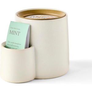 image:imageModern Sprout Ember Earth Candle Planter  2 in 1 Scented Soy Candle wBottom Feeding System amp Organic NonGMO Mint Seeds  8 Oz with 50 Hr Burn Time in a Ceramic Vessel for Indoor Herbs  PollinationPollination w Mint Seeds