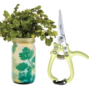 image:imageModern Sprout Hydroponic GrowHarvest Bundle  Mason Jar Herb Garden Kit Indoor wLavender Pruning Shears Organic NonGMO Lavender SeedsGarden SnipsSelfWatering Planter for Kitchen Countertop GiftCilantro Garden Jar  Chartreuse Shears