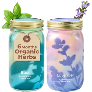 image:imageModern Sprout Mason Garden Jar  SelfWatering Hydroponics Growing System Kit with Organic Herb Seeds  Jar Planter for Indoor Herb Garden  Seed Starter Kit  Home Decor amp Gifting  LavenderBasil  Lavender