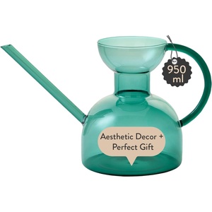 image:imageModern Sprout Plant Watering Can  Handcrafted from Borosilicate Glass  Long Spout Vessel for Indoor Plants  32 Oz Capacity  Multipurpose Watering Can and Flower Vase for Houseplants TealTeal