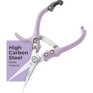 image:imageModern Sprout Pruning Shears  Herb Snipping Scissors Lightweight Gardening Tools WEasy Lock  Flower Cutter Garden Shears  Gift for Fathers Day  Carbon Steel BladeReusable HolsterOcean1PackLavender