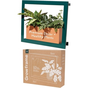image:imageModern Sprout Smart Growframe  Wall Mounted Plant Stand with LED Grow Light  Smart App Controlled  PowderCoated Steel Frame for Indoor Plants  Perfect for Gifting Home and Kitchen Decor EmeraldSquare Emerald