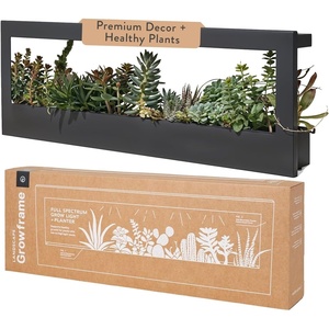 image:imageModern Sprout Smart Growframe  Wall Mounted Plant Stand with LED Grow Light  Smart App Controlled  PowderCoated Steel Frame for Indoor Plants  Perfect for Gifting Home and Kitchen Decor EmeraldLandscape Matte Black