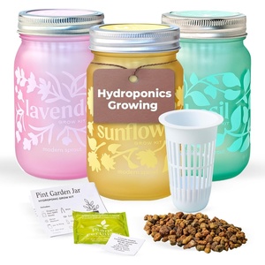 image:imageModern Sprout Mason Garden Jar  SelfWatering Hydroponics Growing System Kit with Organic Herb Seeds  Jar Planter for Indoor Herb Garden Seed Starter Kit  Decor amp Gifting BasilLavenderSunflowerBasil  Lavender  Sunflower