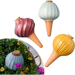 image:imageModern Sprout Terracotta SelfWatering Bulbs for Indoor Plants10oz Watering Globes 3 Pack Glazed Finish with Cork Top  Plum Sage amp Mustard Decorative Plant Accessories Fathers Day Gift for Dad
